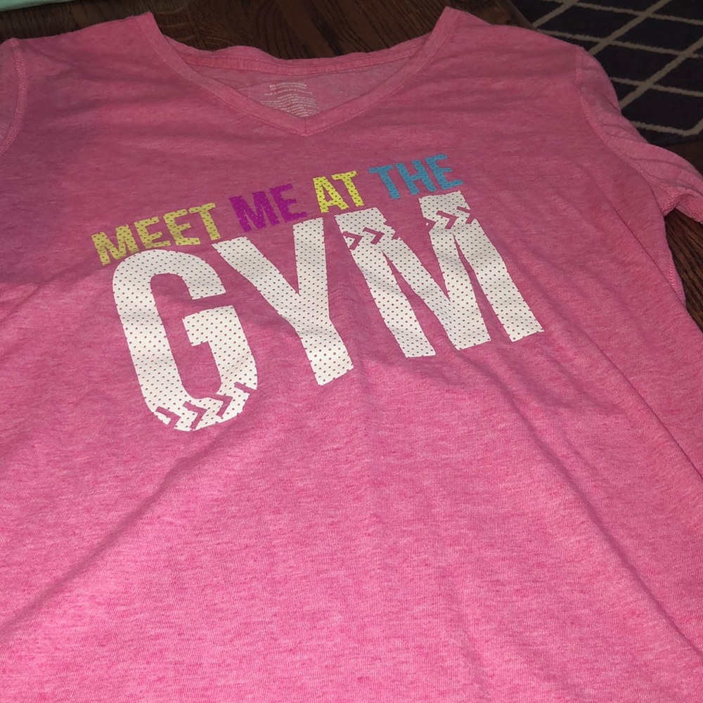pink v neck short sleeved shirt, sheer